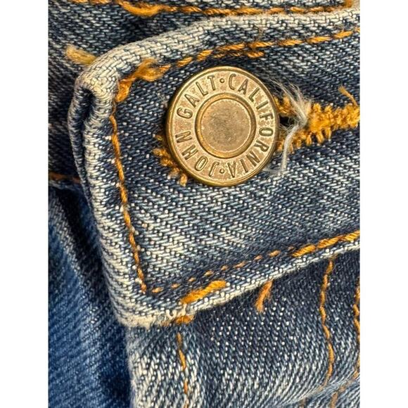 Melville John Galt Shorts High Rise Button Fly Cut Off Denim Distressed Boho - Picture 5 of 6